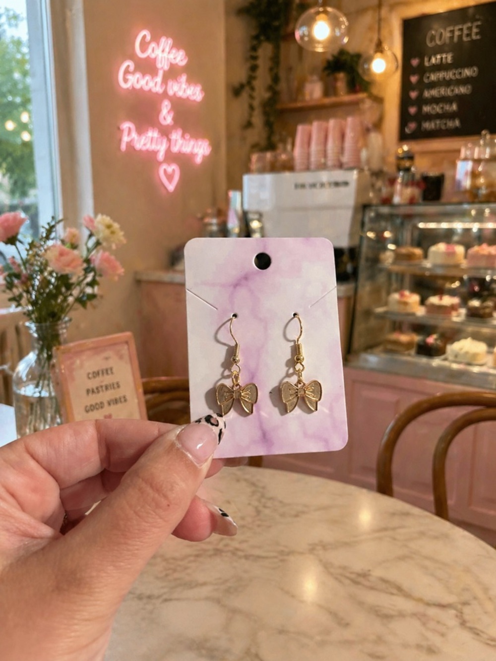 ✨ Handmade Gold Bow Earrings